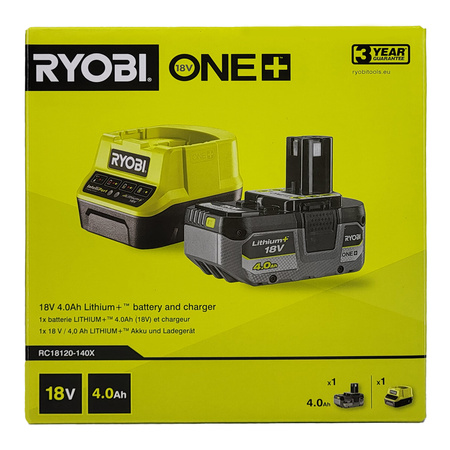 Ryobi RC18120-140X  ensemble Batterie 18 V ONE+ 4,0 Ah + Chargeur