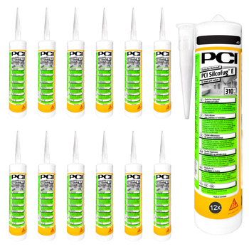 PCI Silcofug E 12 x 310 ml Mastic silicone sanitaire - 40 Noir