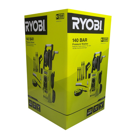 Ryobi RY140PWA nettoyeur haute pression 140 bar 1800 W pour terrasse et véhicule