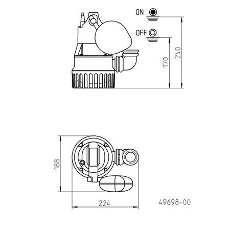 Jung Pumpen JP50000 U3KS Pompe submersible avec commutation automatique 0,32 kW