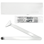 Set GEZE BLANC Ferme-porte TS 2000 NV BC, bras blanc, plaque de montage standard 3in1