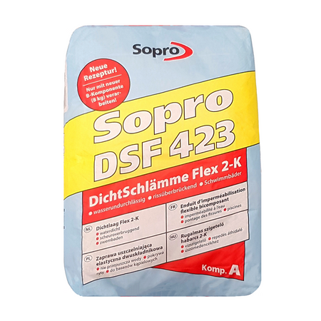 Set SOPRO DSF 423 DichtSchlämme Flex 2-K komp.A + B Etanchéité Badigeons 