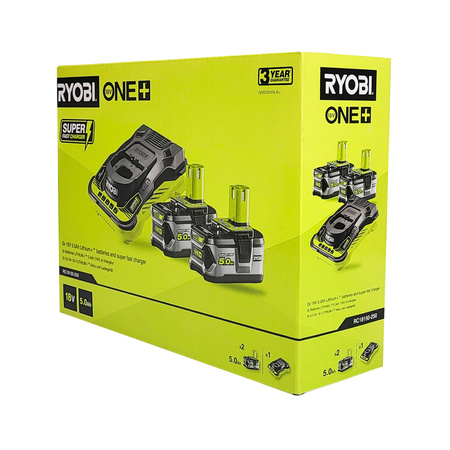 Ryobi RC18150-250X kit chargeur 18 V ONE+ 5,0 A + batteries