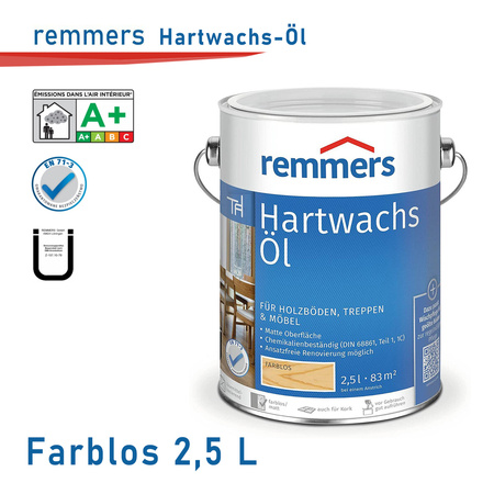 Remmers Hartwachs-Öl Huile pour sols Cire dure Incolore 2,5L