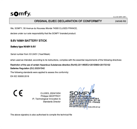 Somfy Batterie d'alimentation de secours 9001001