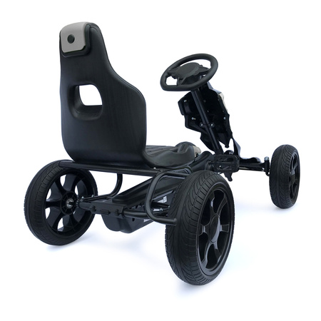 Kart à pédales Scout gris – enfants 5–12 ans, roues EVA, frein manuel