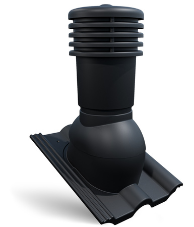 Bandloo VENTOS X – PLUS R Noir 150 mm – sortie de toit pour tuiles béton