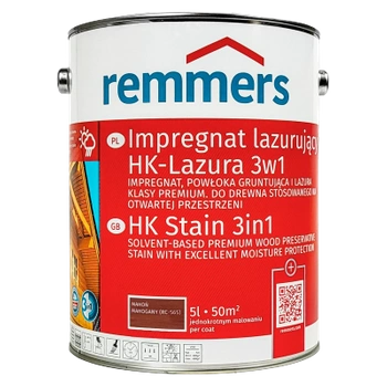 Remmers HK Lasur 5 L Acajou – Imprégnant 3-en-1 pour bois