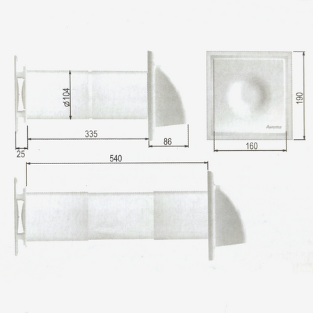 Awenta HRV100P Récupérateur d'air compact avec télécommande, ventilation centralisée, récupération de chaleur