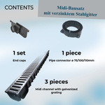 GUNNEX Midi-Kanal Kit garage 3 m DAKOTA