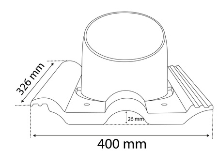 Bandloo VENTOS X – PLUS R Châtaigne 150 mm – sortie de toit pour tuiles béton