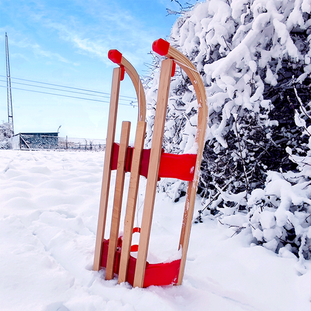 Luge d'enfant en bois laqué écologique  Bleu et Rouge