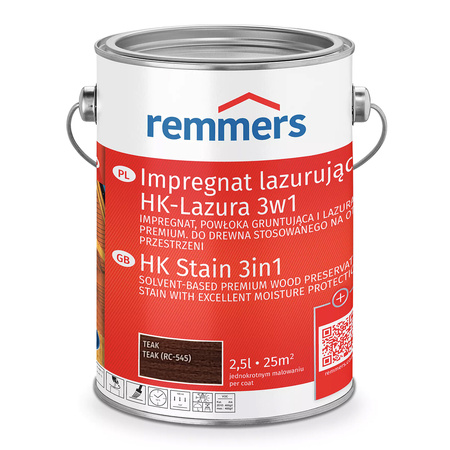 Remmers HK Lasur 2,5 L Teck – Imprégnant 3-en-1 pour bois