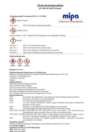  Mipa 2K EP 100-20 Grundierung Epoxidharz RAL7032 + Härter + Verdünnung 7 kg