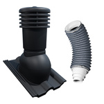 Kit Eurovent VENTOS X PLUS 150 mm Noir RAL 9005 + FLEXOS X PLUS 60 cm Gris