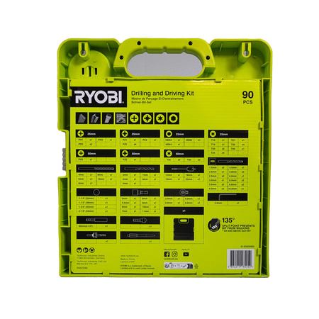 Ryobi RAKDD90 trousse de 90 accessoires de perçage et vissage