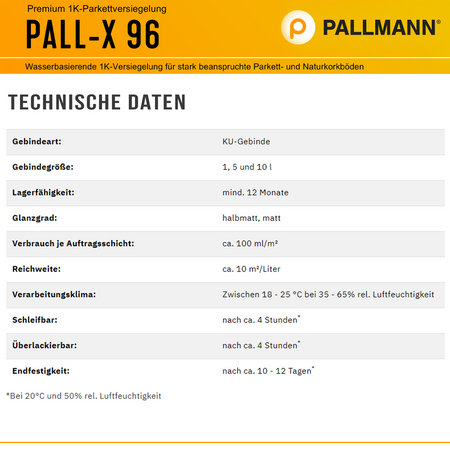 PALLMANN PALL-X 96 semi-mat Vernis monocouche 10 L 13270