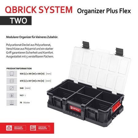 Qbrick Boîte à outils TWO Organisateur Plus Flex SET 3 pièces