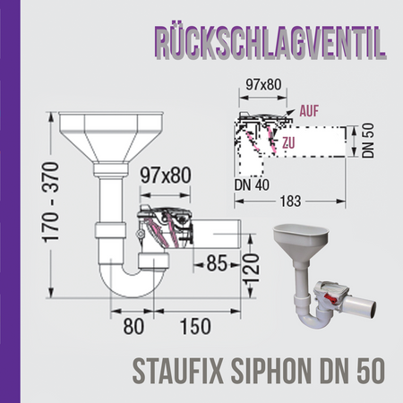 Kessel Clapet anti-retour double DN 50 Staufix [condensat]