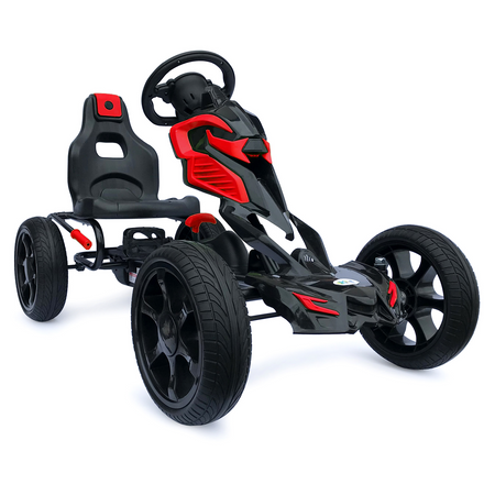 Grand go kart à pédales #scout,  jusqu'à 60kg, couleur rouge