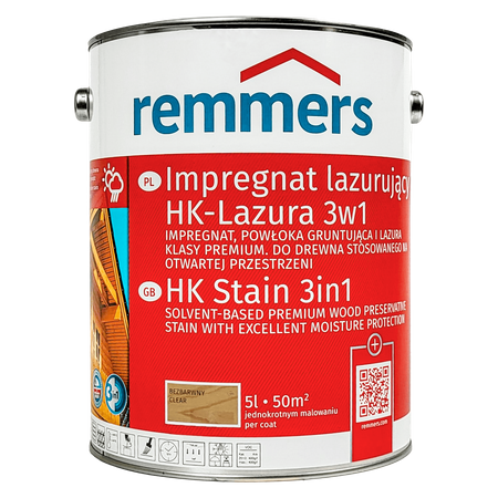 Remmers HK Lasur 5 L Incolore – Imprégnant 3-en-1 pour bois