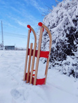 Luge d'enfant en bois laqué écologique ROUGE