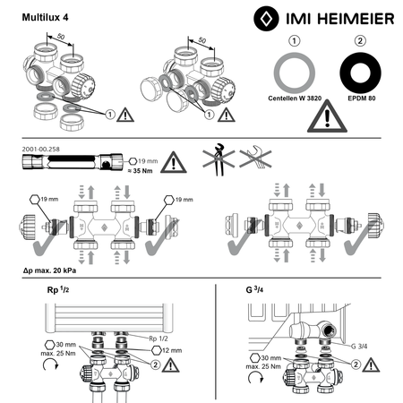 IMI Heimeier 9690-27.000 Multilux 4 Kit thermostatique