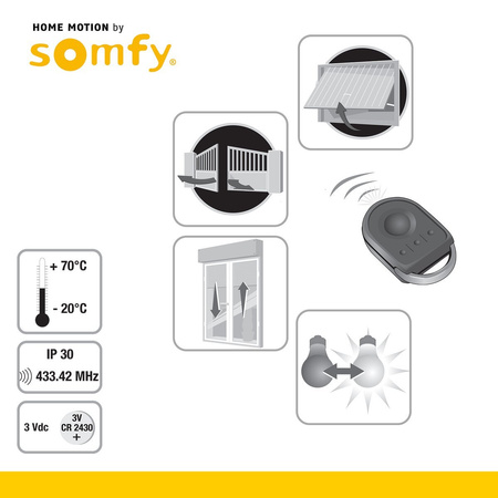 Somfy KeyGo RTS - Lot de 2 Mini-Télécommandes 4 Canaux Porte-Clé