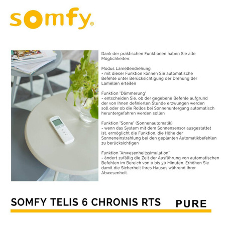 Somfy 1805215 Telis 6 Chronis RTS Pure