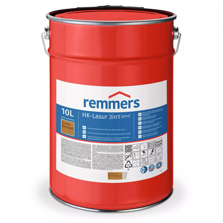 Remmers HK-Lasur Plus 3en1 Pin/mélèze 10 L + pinceaux – kit prêt à peindre