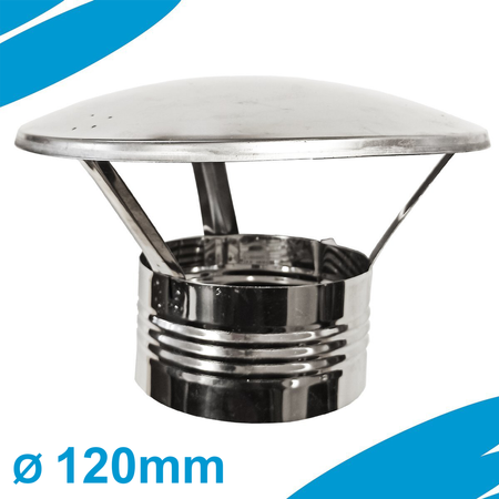 Chapeau de ventilation DA fi 120 mm en acier inoxydable 1.4301