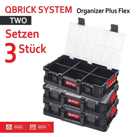 Qbrick Boîte à outils TWO Organisateur Plus Flex SET 3 pièces