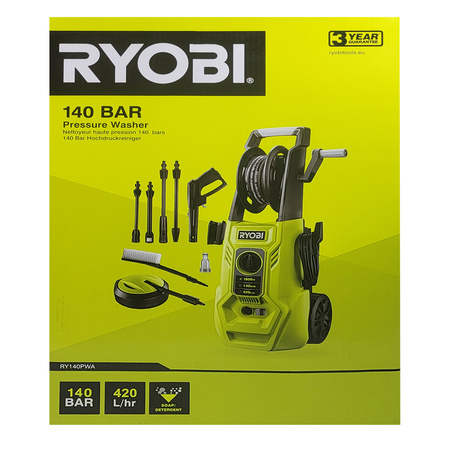 Ryobi RY140PWA nettoyeur haute pression 140 bar 1800 W pour terrasse et véhicule