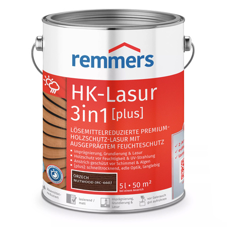 Remmers HK-Lazura 3en1 Plus Pin/Mélèze 5 L – lasure pour bois extérieur