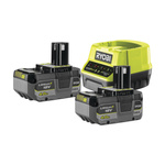Ryobi ensemble 2× batterie 4.0Ah 18V ONE+ avec chargeur rapide 2A compatible