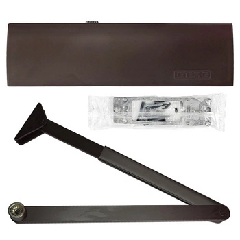 Set GEZE MARRON Ferme-porte TS 2000 NV BC, bras marron, plaque de montage standard 3in1
