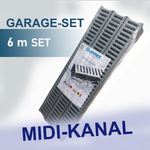 Caniveau de drainage MIDI KIT Dakota 6 m (2×3 m) – complet avec grilles, sorties et embouts