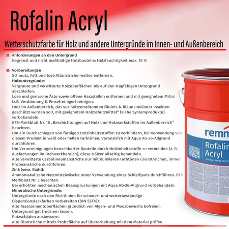 Remmers ROFALIN ACRYL 5L DUNKELBRAUN Peinture de protection pour bois