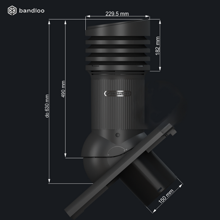 BANDLOO Kit ventilation DN150 – Ruroflex KLIK + séparateur 150 mm Anthracite