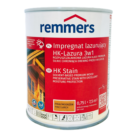 Remmers HK Lasur 0,75 L Pin/Mélèze – Imprégnant 3-en-1 pour bois