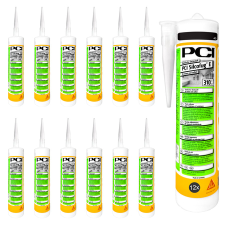 PCI Silcofug E 12 x 310 ml Mastic silicone sanitaire - 40 Noir