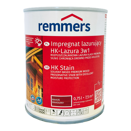 Remmers HK Lasur 0,75 L Acajou – Imprégnant 3-en-1 pour bois