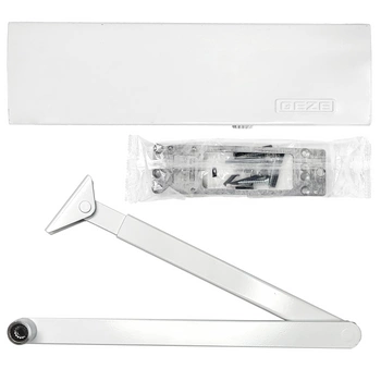 Set GEZE BLANC Ferme-porte TS 2000 NV BC, bras blanc, plaque de montage standard 3in1