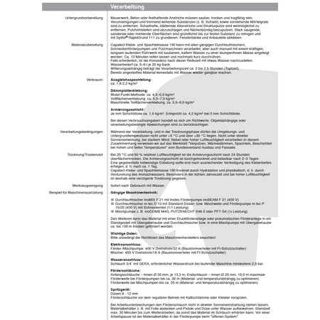 CAPAROL Capatect 190 Klebe und Spachtelmasse 25 KG Grau