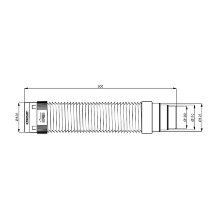 Ruroflex KLIK DN125 avec réducteur, U87R PAROTEC