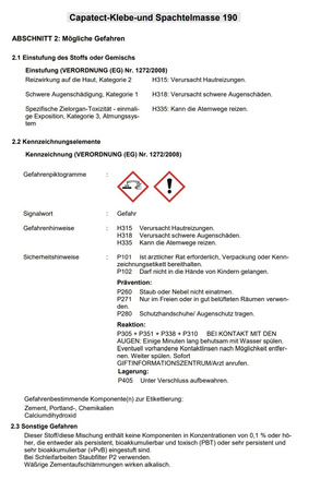 CAPAROL Capatect 190 Klebe und Spachtelmasse 25 KG Grau