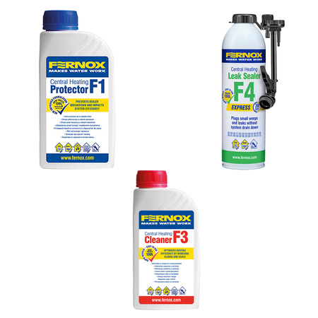 Bandloo Set Fernox F3+F1+F4 – kit pour nettoyer et protéger le chauffage
