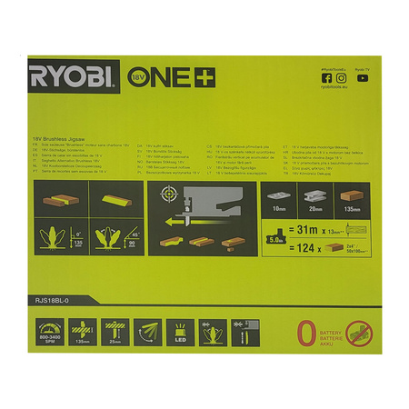 Ryobi RJS18BL-0 - scie sauteuse brushless 18 V ONE+ pour coupes précises