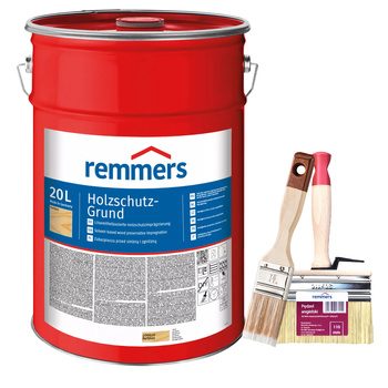 Bandloo Set Remmers Holzschutz-Grund 20L + 2 pinceaux - Protection bois