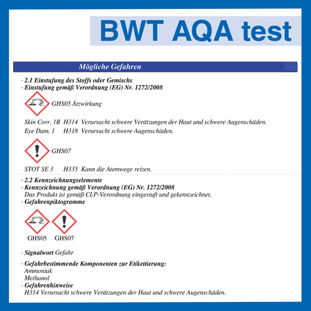 BWT AQUATEST Testeur de dureté totale de l'eau